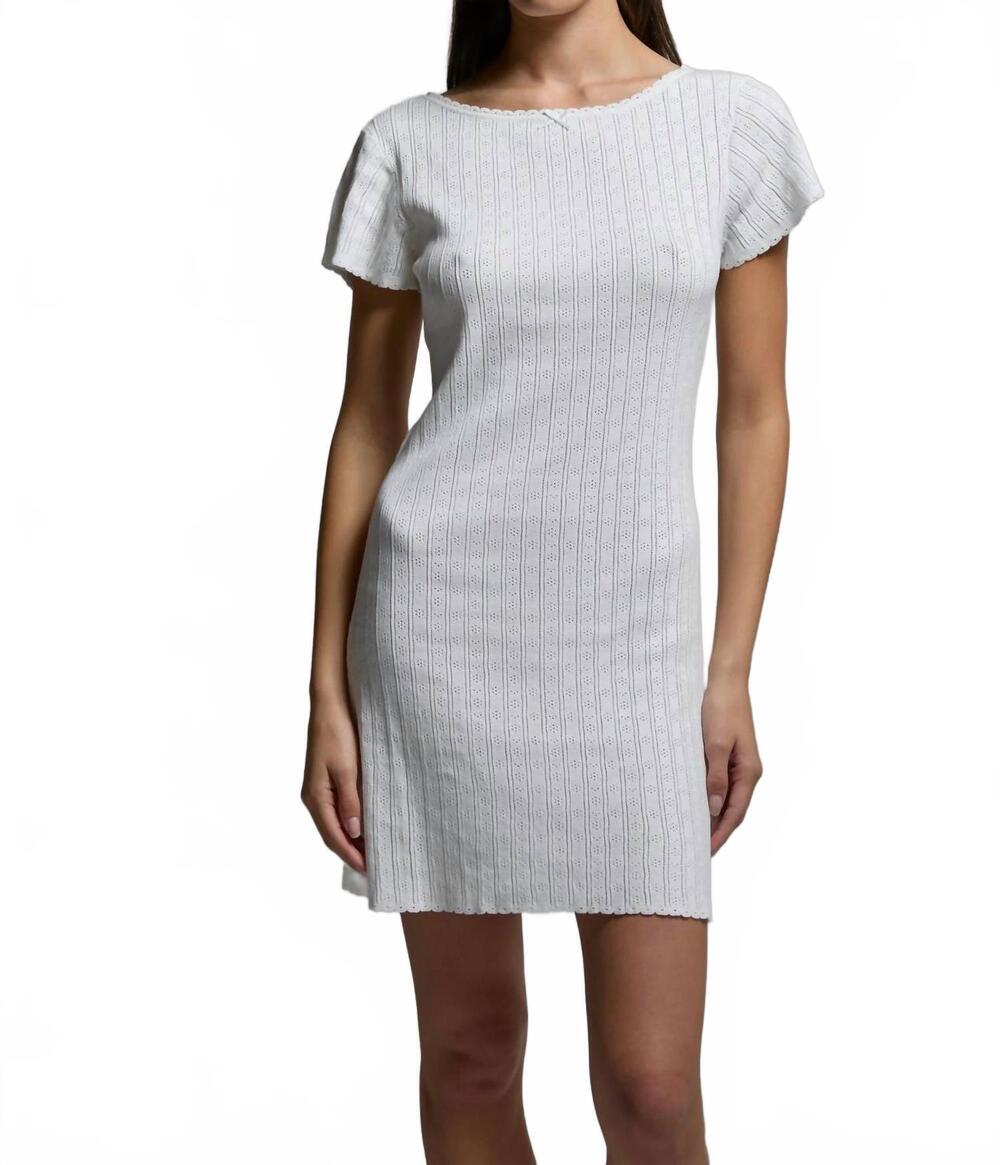 NEW ASHER piper pointelle dress in white